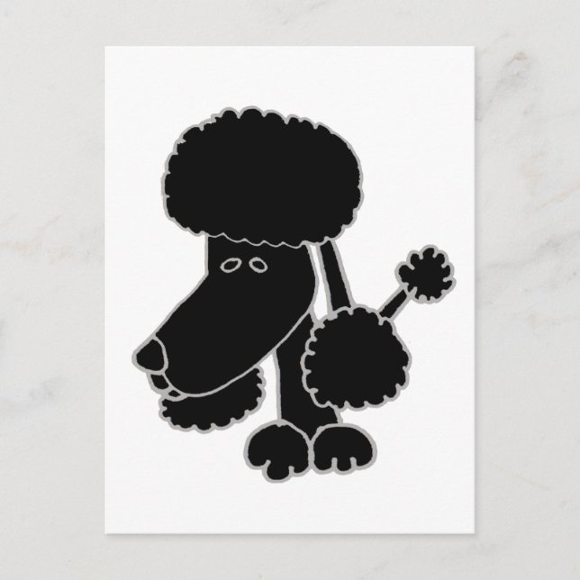 Postal Funny Black Poodle Puppy Dog Personalizado (Anverso)