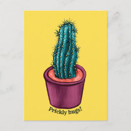 Postal Funny Cactus Psychedelic Pott Succulant Planta