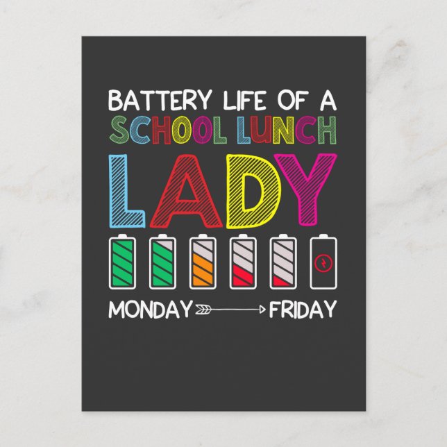 Postal Funny Cafetería Escuela Lunch Lady Semana Humor de (Anverso)