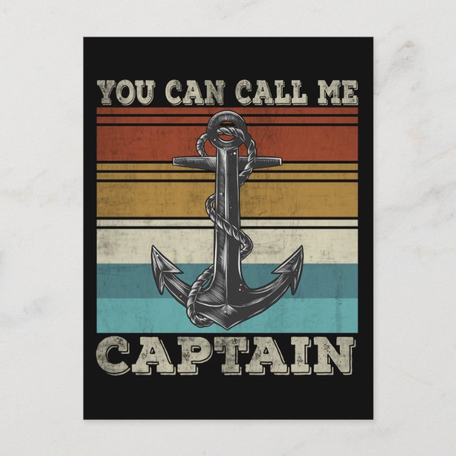 Postal Funny Capitán Sailboat Humor Anchor Sailor (Anverso)