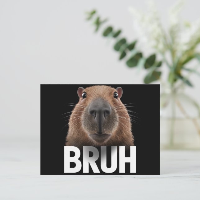 Postal Funny Capybara Bruh (Anverso de pie)