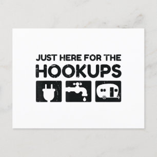 Postal Funny Caravana Camping RV Justo Aquí Para T