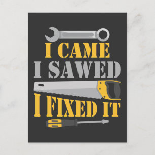 Postal Funny Carpenter Saw Handyman Workshop Tools