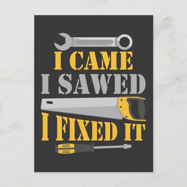Postal Funny Carpenter Saw Handyman Workshop Tools (Anverso)