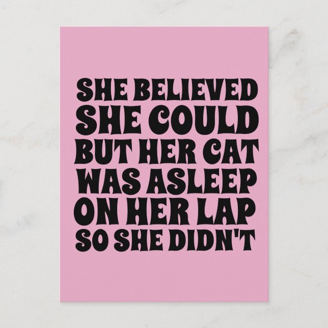 POSTAL FUNNY CAT POSTCARDS, CREÍA QUE PODÍA (Anverso)