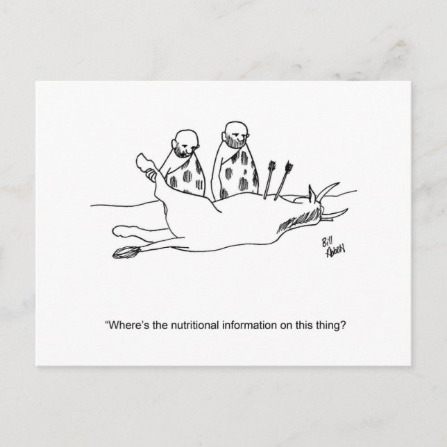 Postal Funny Caveman Dilemma Postcard (Anverso)