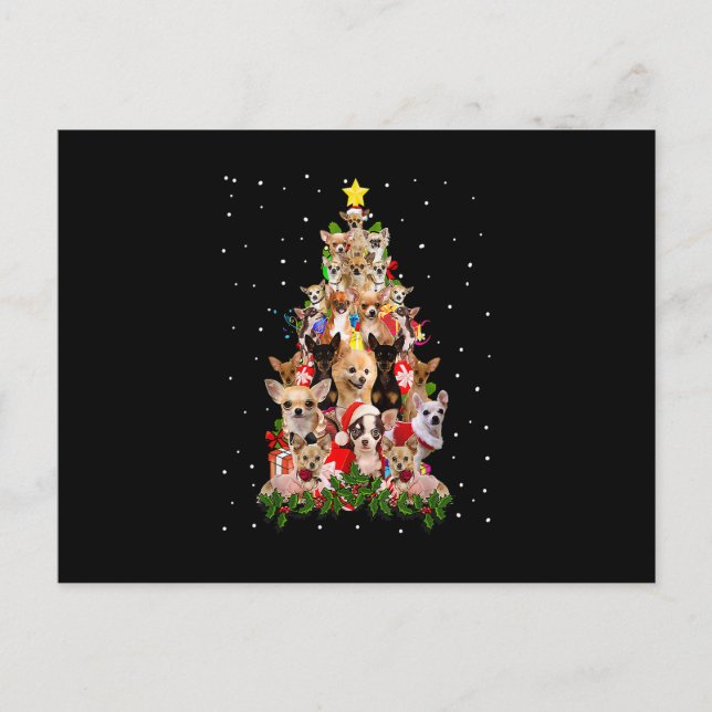Postal Funny Chihuahua Christmas Tree Xmas For Chihuahua (Anverso)