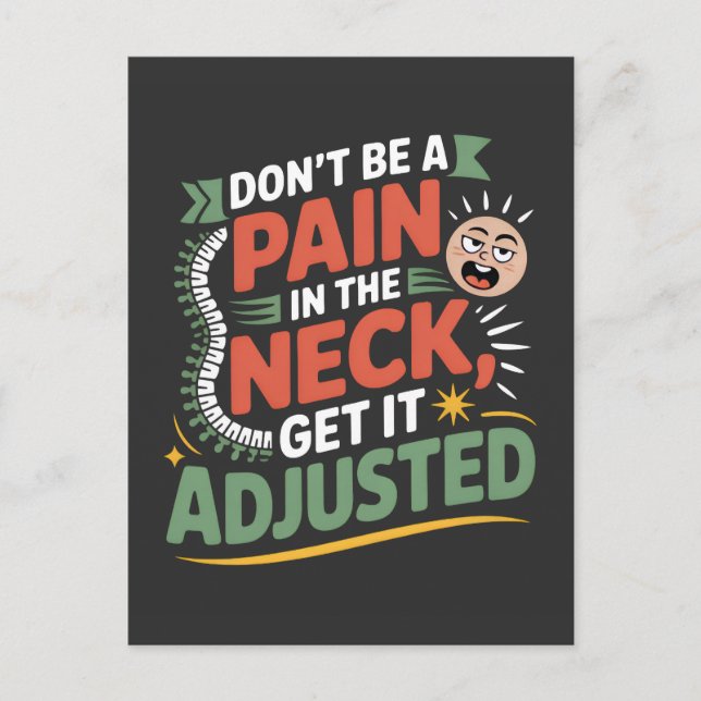 Postal Funny Chiropractic Spine Care Quote (Anverso)