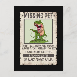 Postal Funny Chiste de dinosaurios del Mascota Dino T-Rex