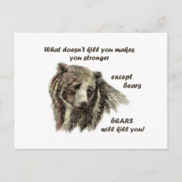Postal Funny Cita De Motivación Los Osos te matan