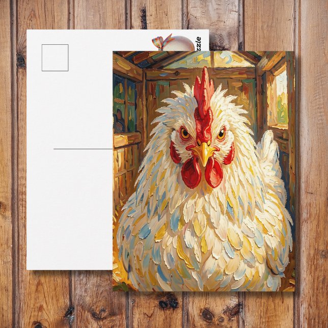 Postal Funny Close Up of Impasto Chicken | Saying Hi (Subido por el creador)