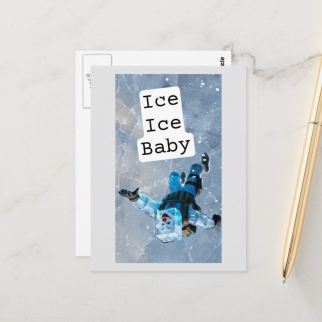 Postal Funny clown icecube falling on ice  postcard (Anverso/Reverso In Situ)