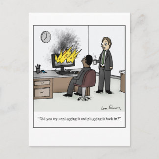 Postal Funny Computer and Technology Office Personalizado