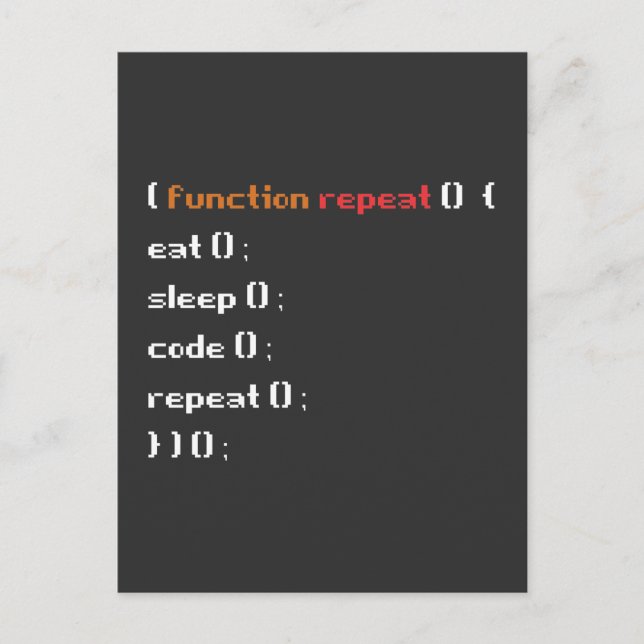 Postal Funny Computer Science Coder Programador (Función) (Anverso)