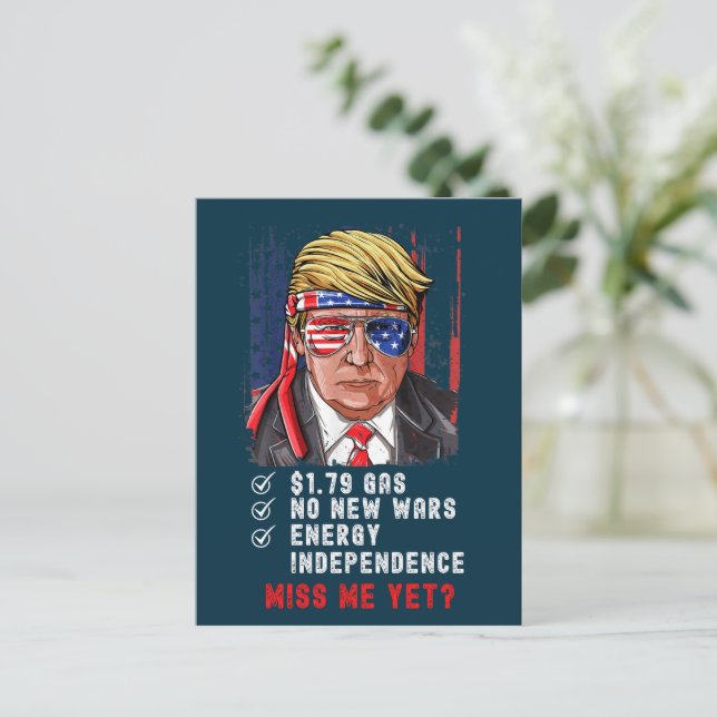 Postal Funny conservadora anti Biden me extraña todavía (Anverso de pie)
