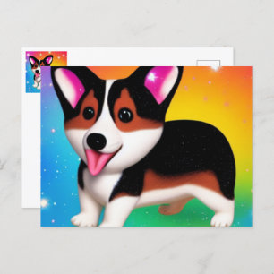 Postal Funny Corgi Puppy Dog  