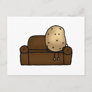 Postal Funny Couch Potato Personalizado Diseño