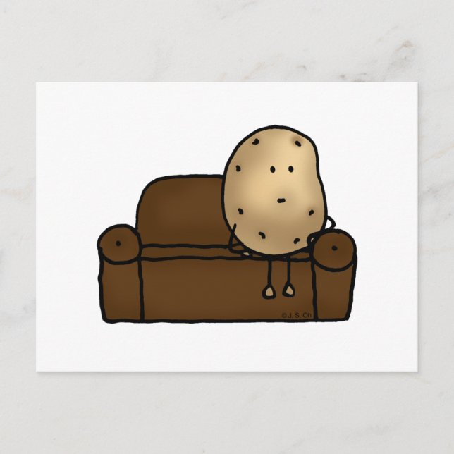 Postal Funny Couch Potato Personalizado Diseño (Anverso)