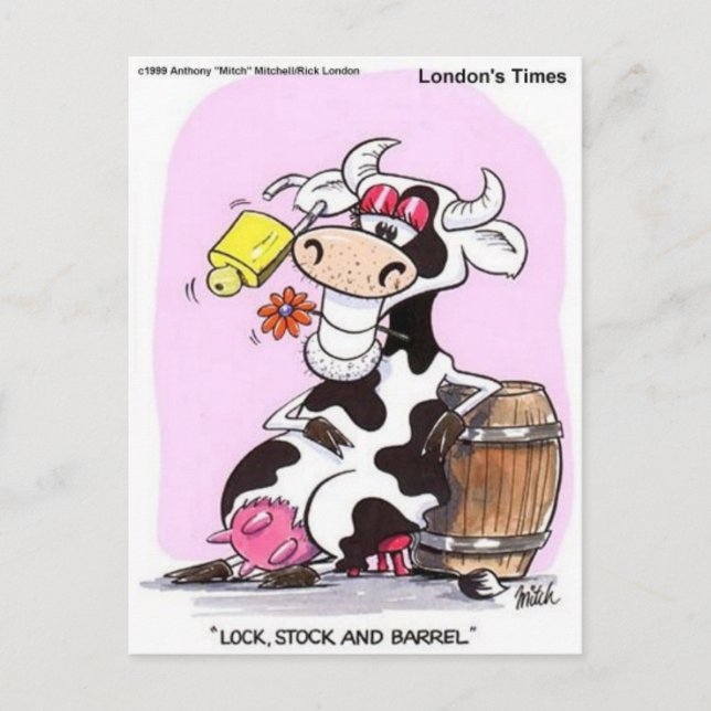 Postal Funny Cow Personalizado Regalos Tees & Collectible (Anverso)