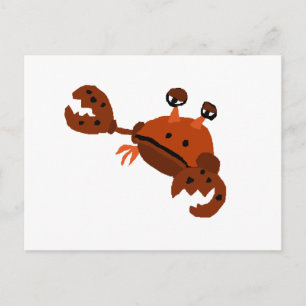 Postal Funny Crab Beach Art