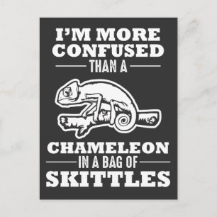 Postal Funny Crawler Pun Chameleon Reptile Lizard