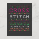 Postal Funny Cross Stitch Needlepoint Scoder Needle Art<br><div class="desc">Gracioso arte de coser Needlepoint Cross Stitch.</div>