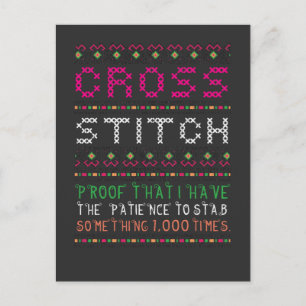 Postal Funny Cross Stitch Needlepoint Scoder Needle Art
