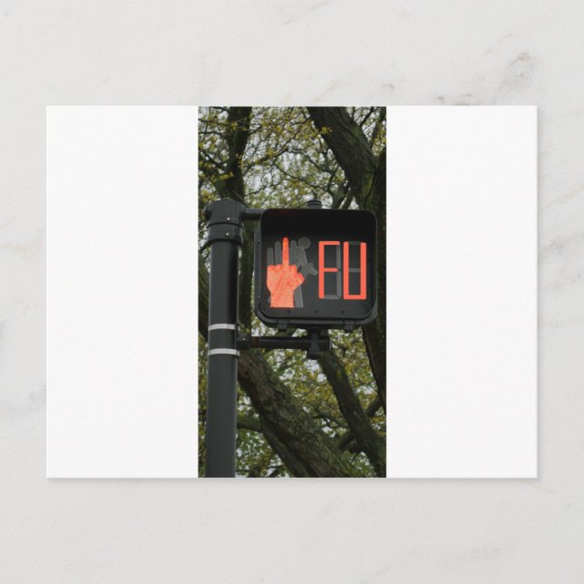 Postal Funny Crosswalk dice FU (Anverso)