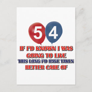 Postal Funny cumpleaños de 54 años