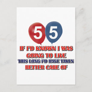 Postal Funny cumpleaños de 55 años
