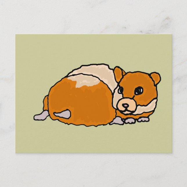 Postal Funny Curled up Hamster Personalizado (Anverso)