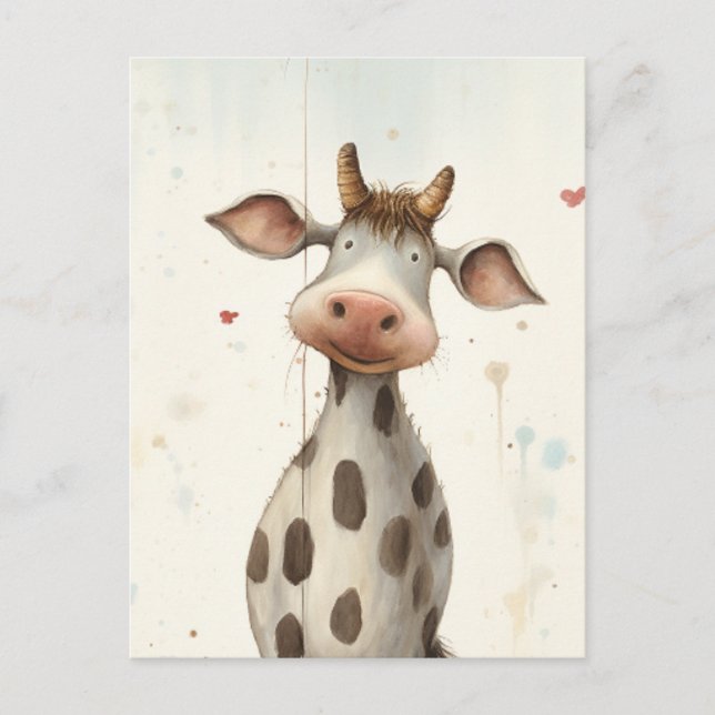 Postal Funny Cute Cow Ai Art (Anverso)