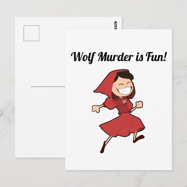 Postal Funny Dark Fairy Tale Little Red Riding Hood (Anverso / Reverso)