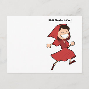 Postal Funny Dark Fairy Tale Little Red Riding Hood