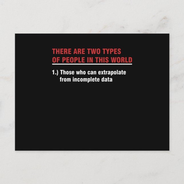 Postal Funny Data Analyst Data Analysis Statistician Data (Anverso)