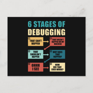 Postal Funny Debugging Programmer Gift Coding Lover