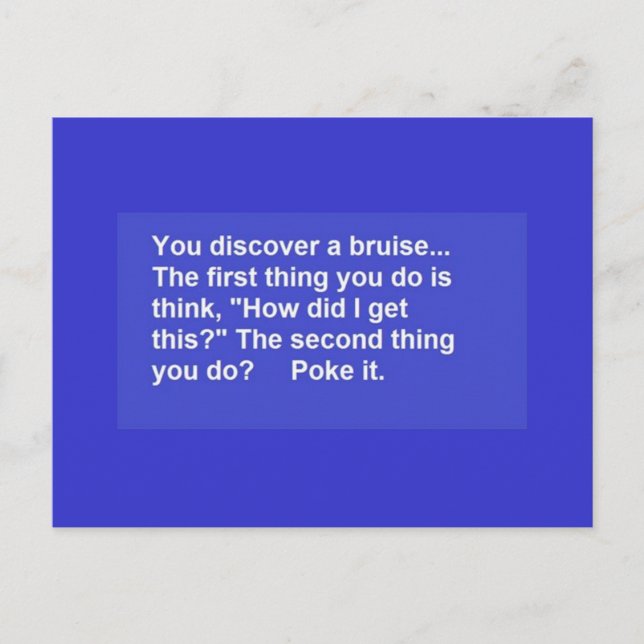 POSTAL FUNNY DICE QUE BRUISE POKES LAUGHS COMENTA (Anverso)