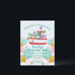 Postal Funny dinosaur Yacht Birthday party DIY Name<br><div class="desc">Funny dinosaur Yacht Birthday party DIY Name</div>