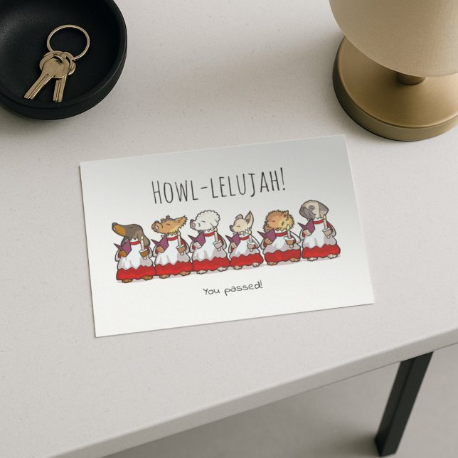 Postal Funny Dog Choir Passed Test Or Exam Cartoon (Subido por el creador)