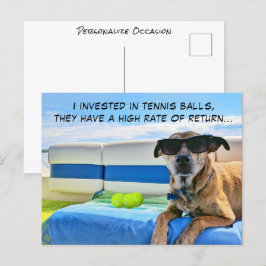 Postal Funny Dog Love Tennis Balls Vacation Retirement