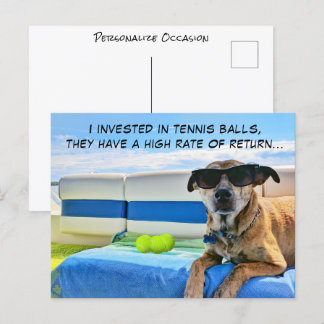 Postal Funny Dog Love Tennis Balls Vacation Retirement