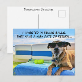 Postal Funny Dog Love Tennis Balls Vacation Retirement