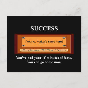 Postal Funny Employee of the Month Your Name Plate