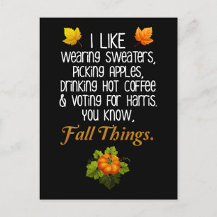 Postal Funny Fall 2024 Noviembre Elecciones Pro-Harris