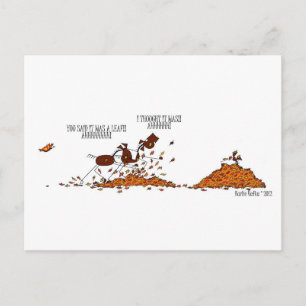 Postal Funny Fall Season Horse & Butterfly Personalizado