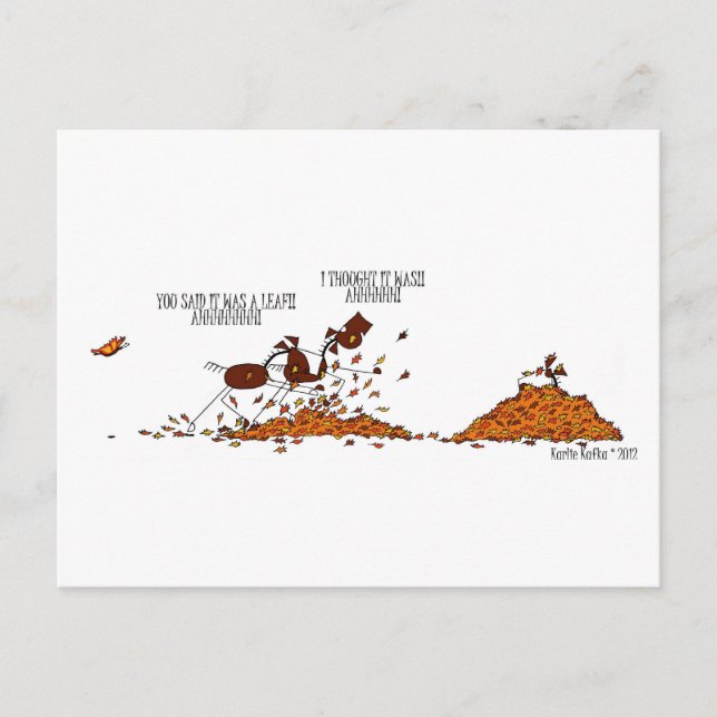 Postal Funny Fall Season Horse & Butterfly Personalizado (Anverso)