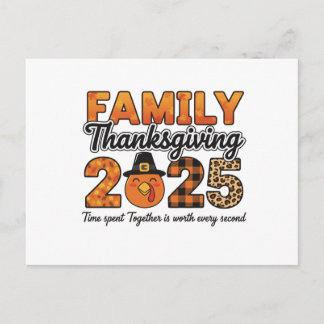 Postal Funny Family Thanksgiving 2025 Postcard