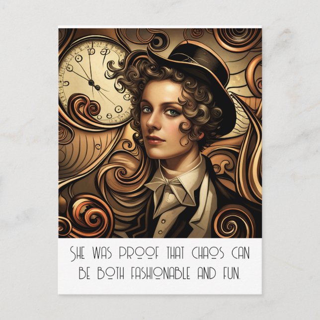 Postal Funny Fashion Steampunk Postcard (Anverso)