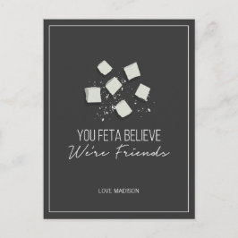 Postal Funny Feta Friends Valentine Love Cheese Postcard