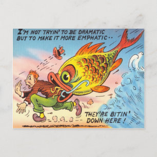Postal Funny Fish Postcard Fisher Personalizado